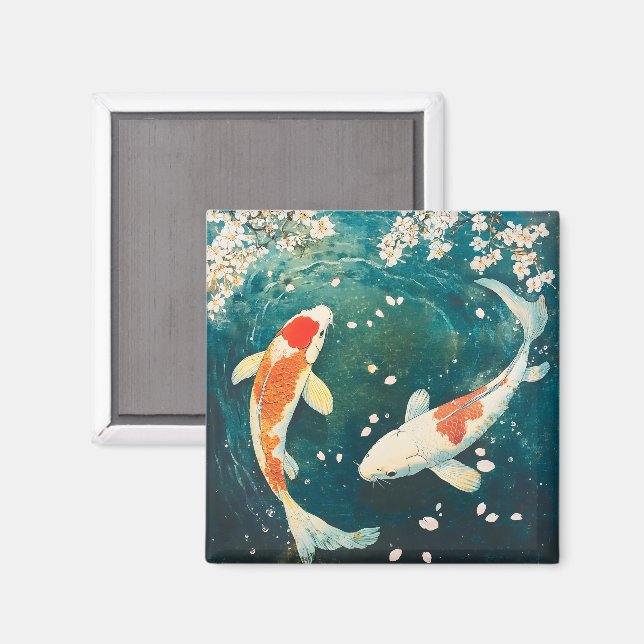 Pastel Spring Koi Blossom Magnet (Front/Back)