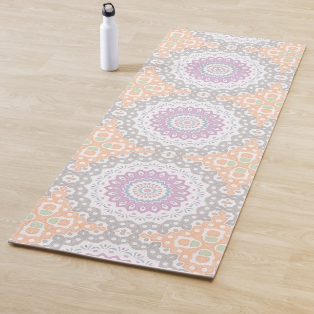 Pastel Spring Mandala Pattern in Soft Symmetry Yoga Mat (In Situ)