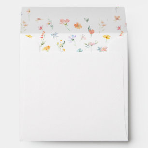 Pastel Spring Meadow Flower Wedding Square  Envelope