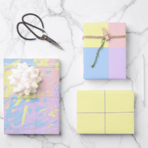 Pastel Spring Paint Splatter Wrapping Paper Sheets