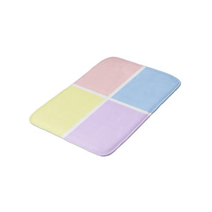 Pastel Spring Squares Bath Mat