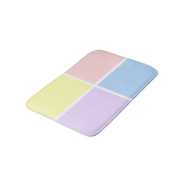 Pastel Spring Squares Bath Mat (Angled)
