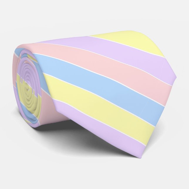 Pastel Spring Stripes Tie (Rolled)