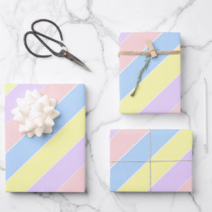 Pastel Spring Stripes  Wrapping Paper Sheets