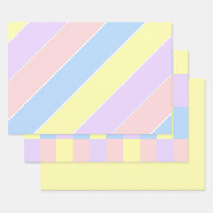 Pastel Spring Stripes  Wrapping Paper Sheets