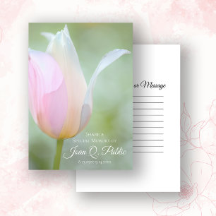 Pastel Spring Tulip Flower Share a Memory Funeral  Card