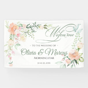 Pastel Spring Watercolor Flowers Banner