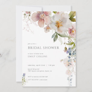 Pastel Spring Wildflower Bridal Shower Invitation