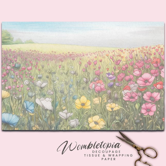 Pastel Spring Wildflower Meadow Decoupage Tissue Paper (Creator Uploaded)