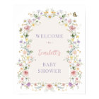 Pastel Spring Wildflowers Baby Shower Welcome