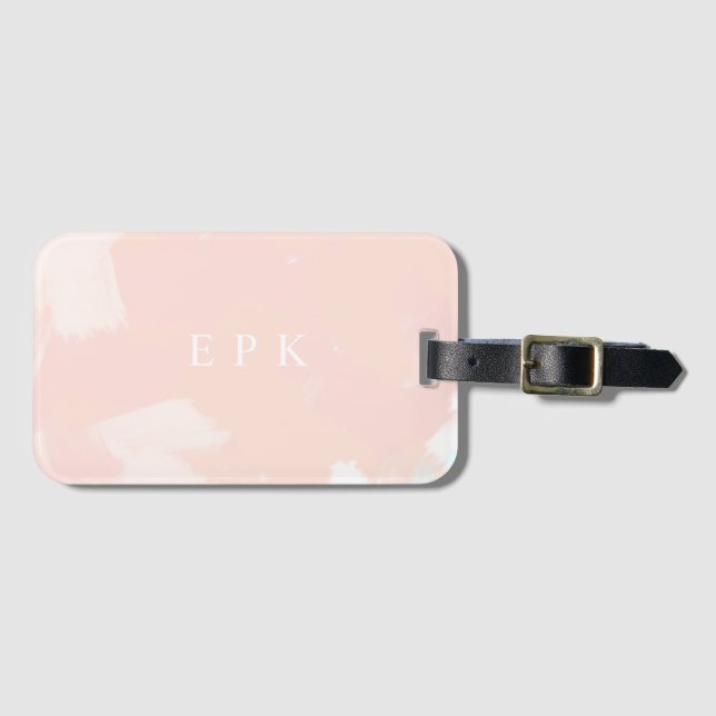 Pastel Springtime Monogram Luggage Tag (Front Horizontal)