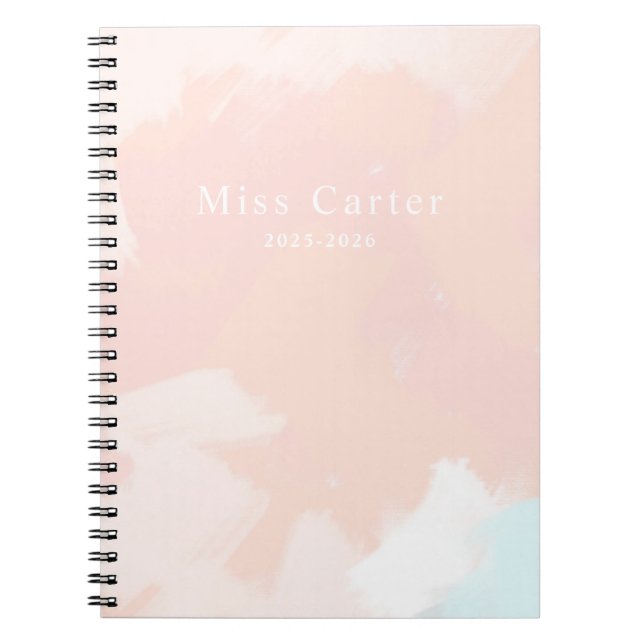 Pastel Springtime with Name and Year Details Notebook (Front)