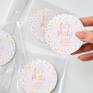 Pastel Sprinkles Birthday Classic Round Sticker