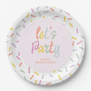 Pastel Sprinkles Birthday Paper Plate