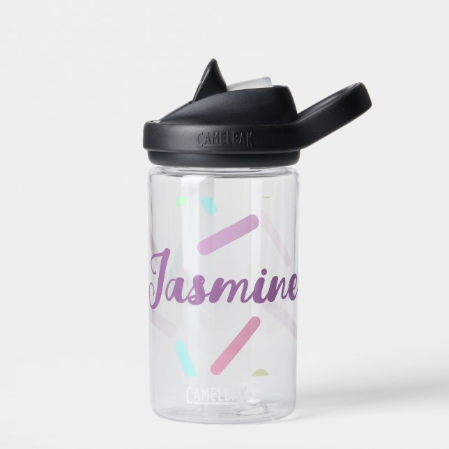 Pastel Sprinkles Kids Name Water Bottle (Left)
