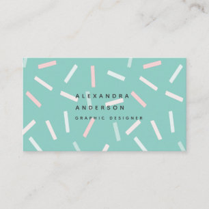 Pastel Sprinkles Mint Green Business Card