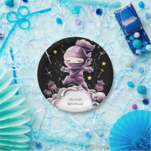 Pastel Spy Ninja Birthday Paper Plate
