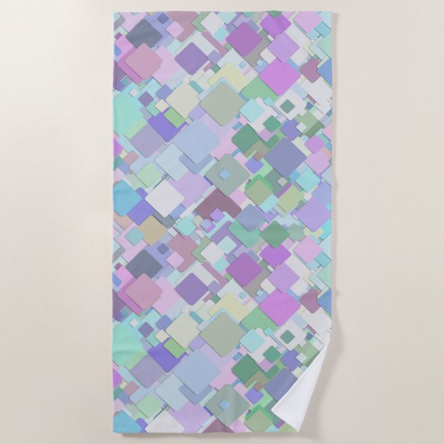 pastel squares beach towel (Front)
