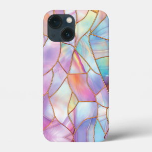 Pastel Stained Glass Gold Lines iPhone 13 Mini Case