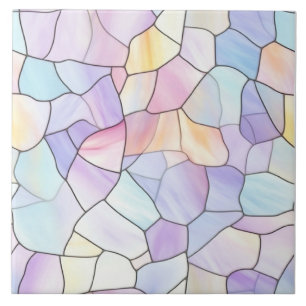 Pastel Stained Glass Tile