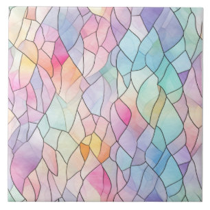Pastel Stained Glass Tile