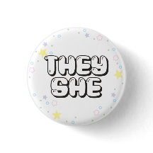 Pastel Star Confetti They/She Pronouns