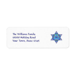 Pastel Star of David Return Address Labels