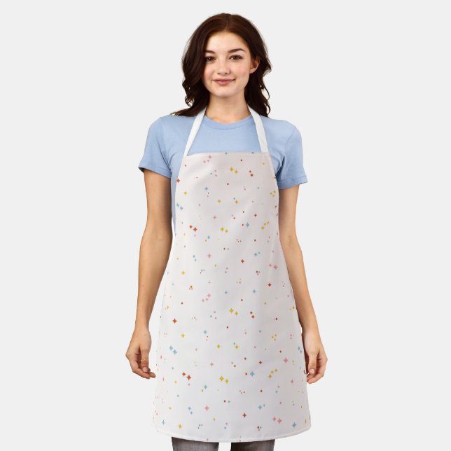 Pastel Star Pattern Apron (Worn)