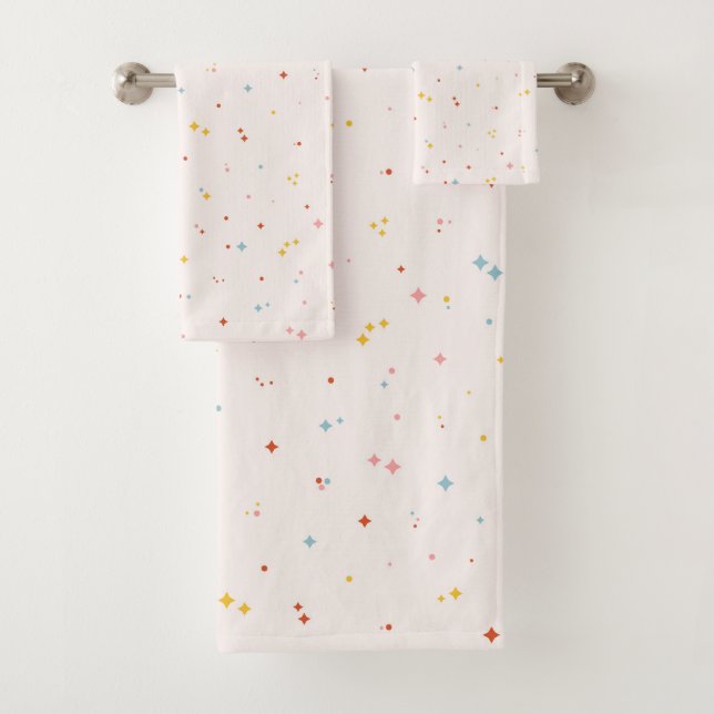 Pastel Star Pattern Bath Towel Set (Insitu)