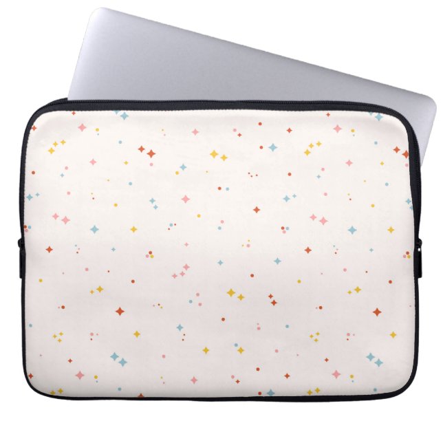 Pastel Star Pattern Laptop Sleeve (Front)