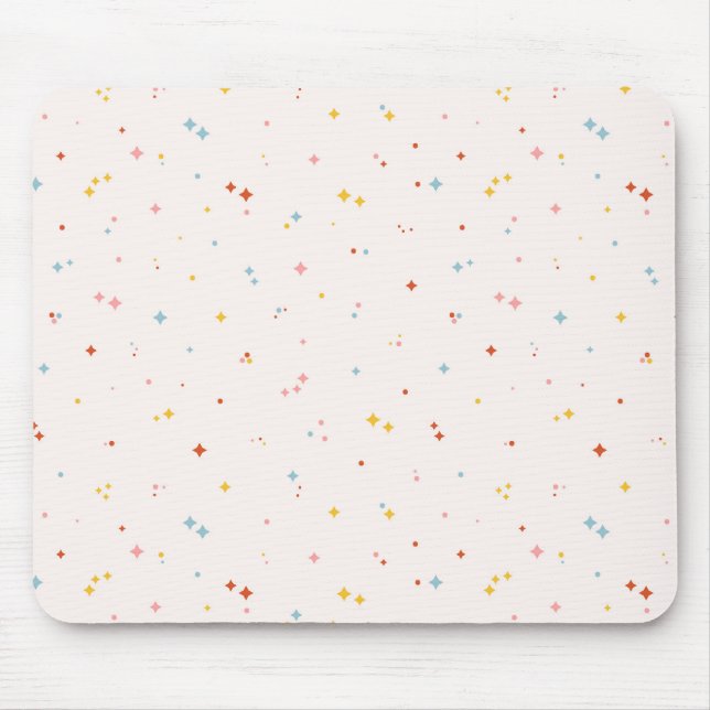 Pastel Star Pattern Mouse Mat (Front)