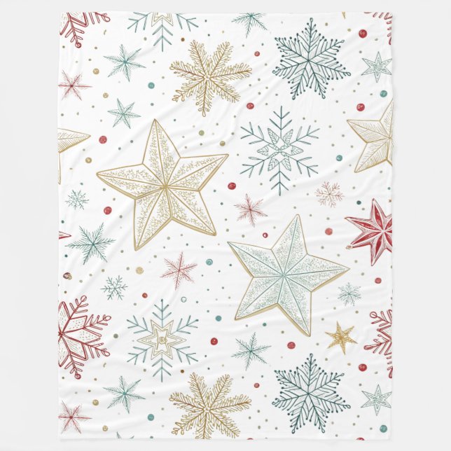 "Pastel Starry Night Fleece Blanket (Front)