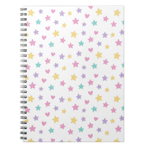 Pastel Stars and Hearts Spiral Photo Notebook