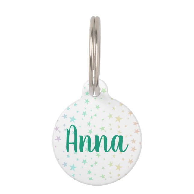 Pastel Stars Stethoscope ID Tag  (Front)
