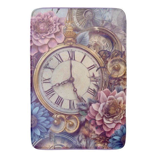 Pastel Steampunk Bath Mat (Front Vertical)