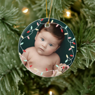 Pastel String Lights 1st Christmas As Grandparents Ceramic Tree Decoration