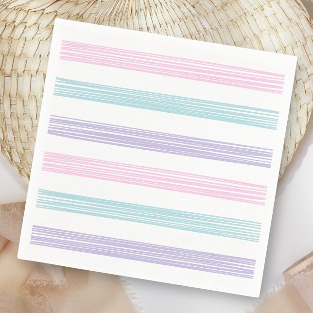 Pastel Stripe Baby Shower  Napkin (Creator Uploaded)