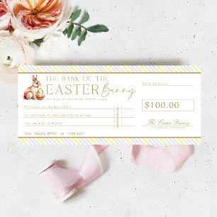 Pastel Stripe Easter Cheque Gift Voucher Card