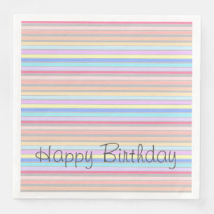 Pastel Stripe Paper Dinner Napkins