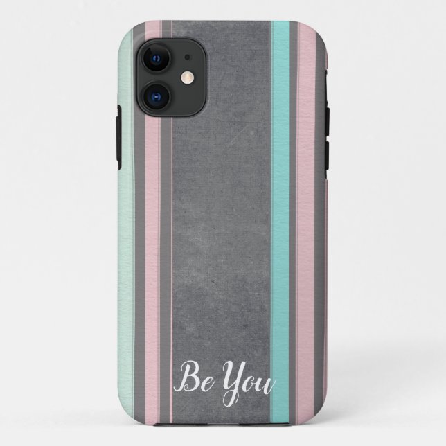 Pastel stripe pattern iPhone Case (Back)