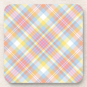 Pastel Stripe Plaid Coaster