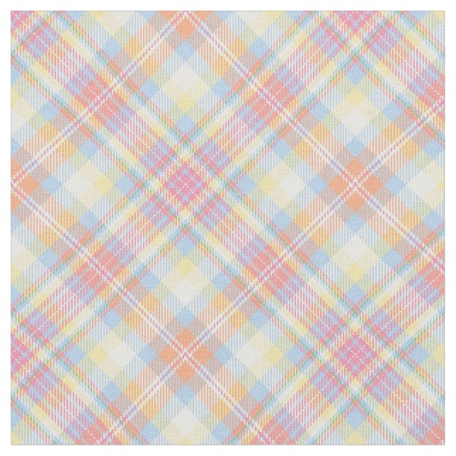 Pastel Stripe Plaid Fabric (Close Up)