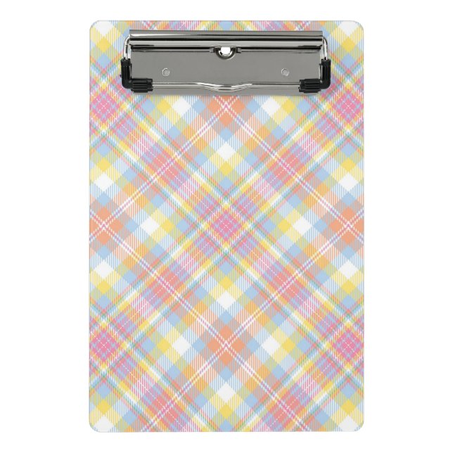 Pastel Stripe Plaid Mini Clipboard (Front)