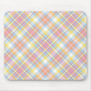 Pastel Stripe Plaid Mouse Mat