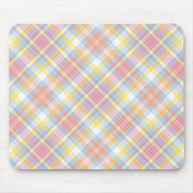 Pastel Stripe Plaid Mouse Mat (Front)