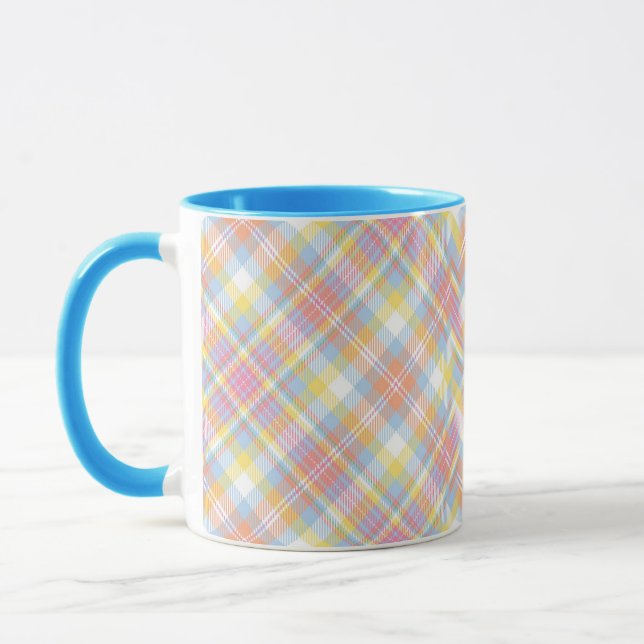 Pastel Stripe Plaid Mug (Left)