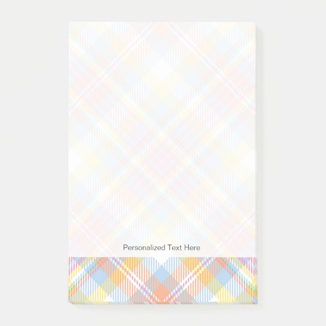 Pastel Stripe Plaid Post-it Notes (Front)