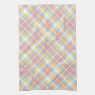 Pastel Stripe Plaid Tea Towel
