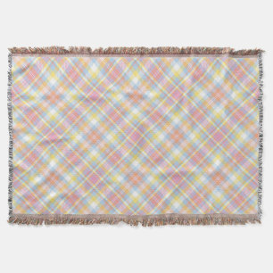 Pastel Stripe Plaid Throw Blanket