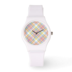 Pastel Stripe Plaid Watch